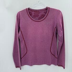 BROOKS Womens Long Sleeve Run Shirt Size M Crew Neck Mid Weight Knit Layering